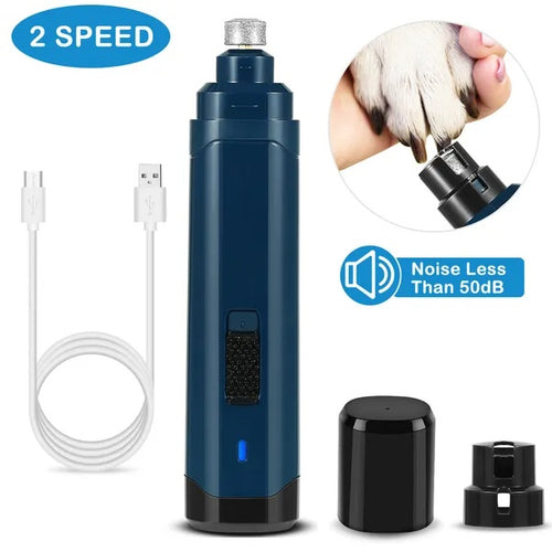 2 Speeds Quiet USB Rechargeable Pet Nail Grinder by VetsPetStore