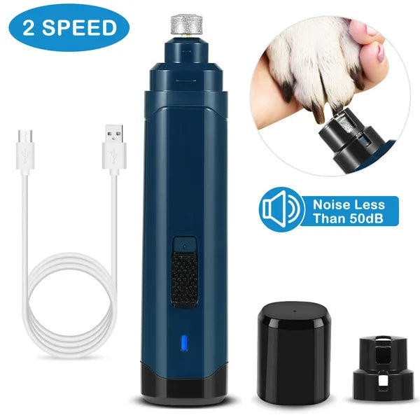 2 Speeds Quiet USB Rechargeable Pet Nail Grinder by VetsPetStore