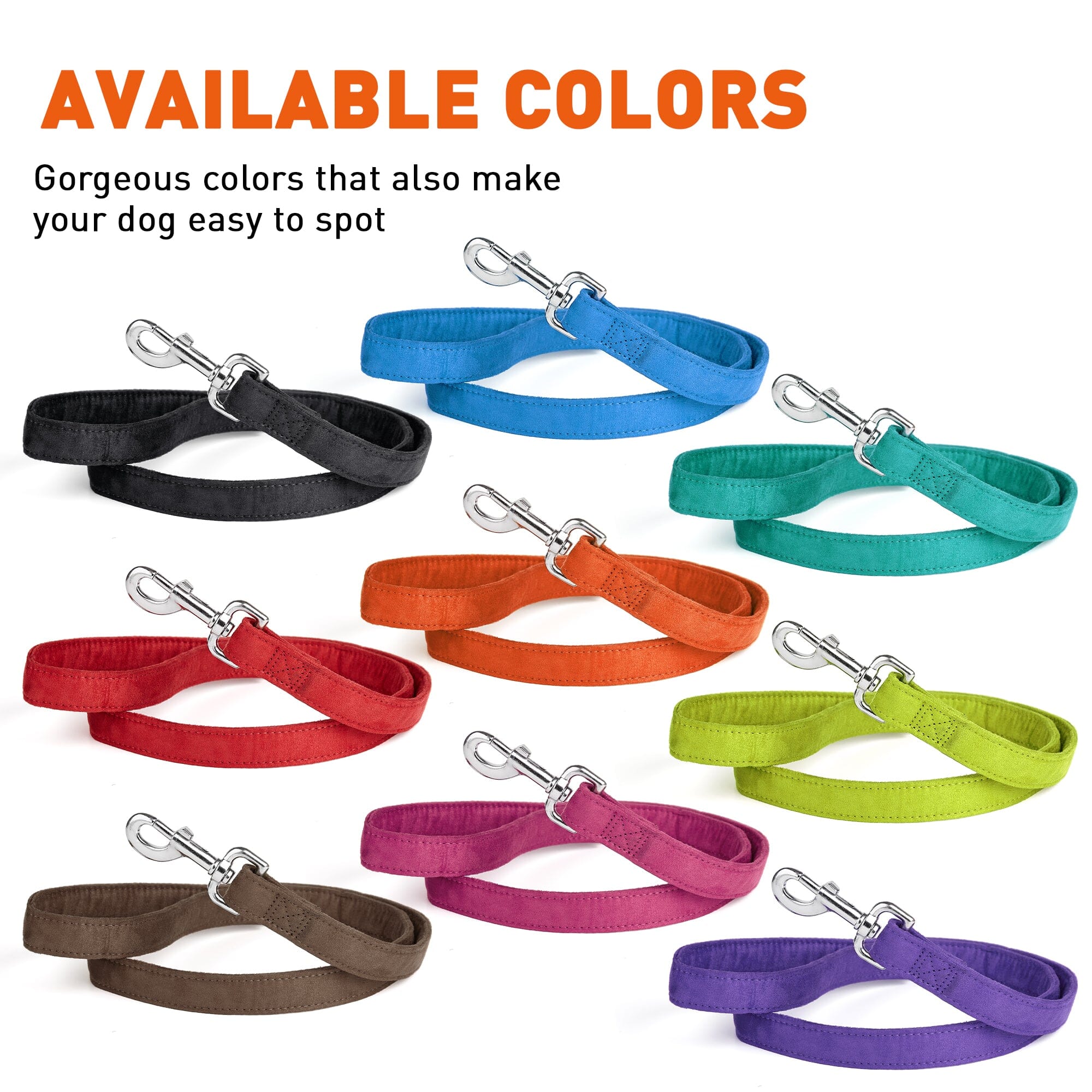 Comfort Microfiber Flat Dog Leash by Dogline