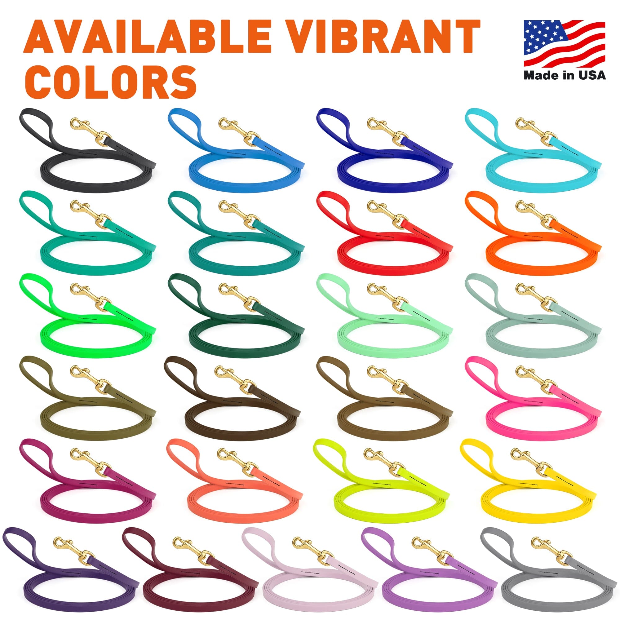 Viper Biothane Long Line 10 ft Lead with Brass Hardware by Dogline