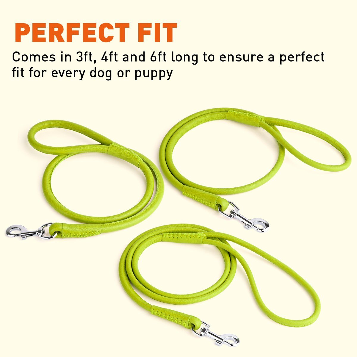 Soft Leather Round Dog Lead by Dogline