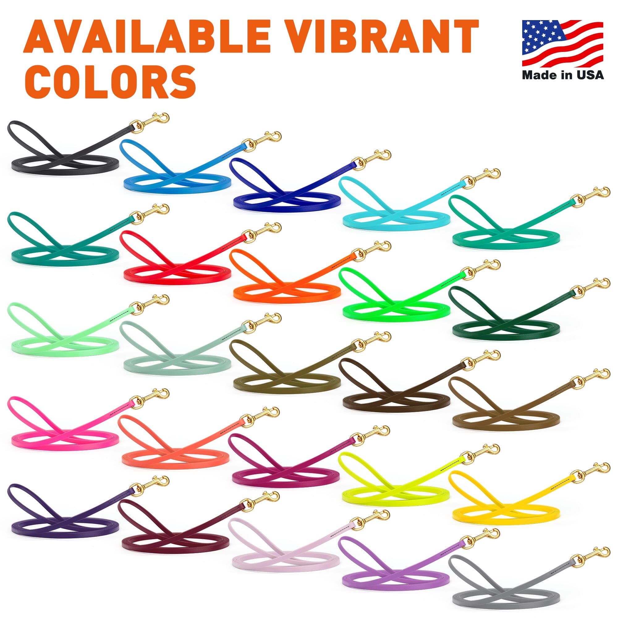 Viper Biothane Long Line 20 ft Lead with Brass Hardware by Dogline
