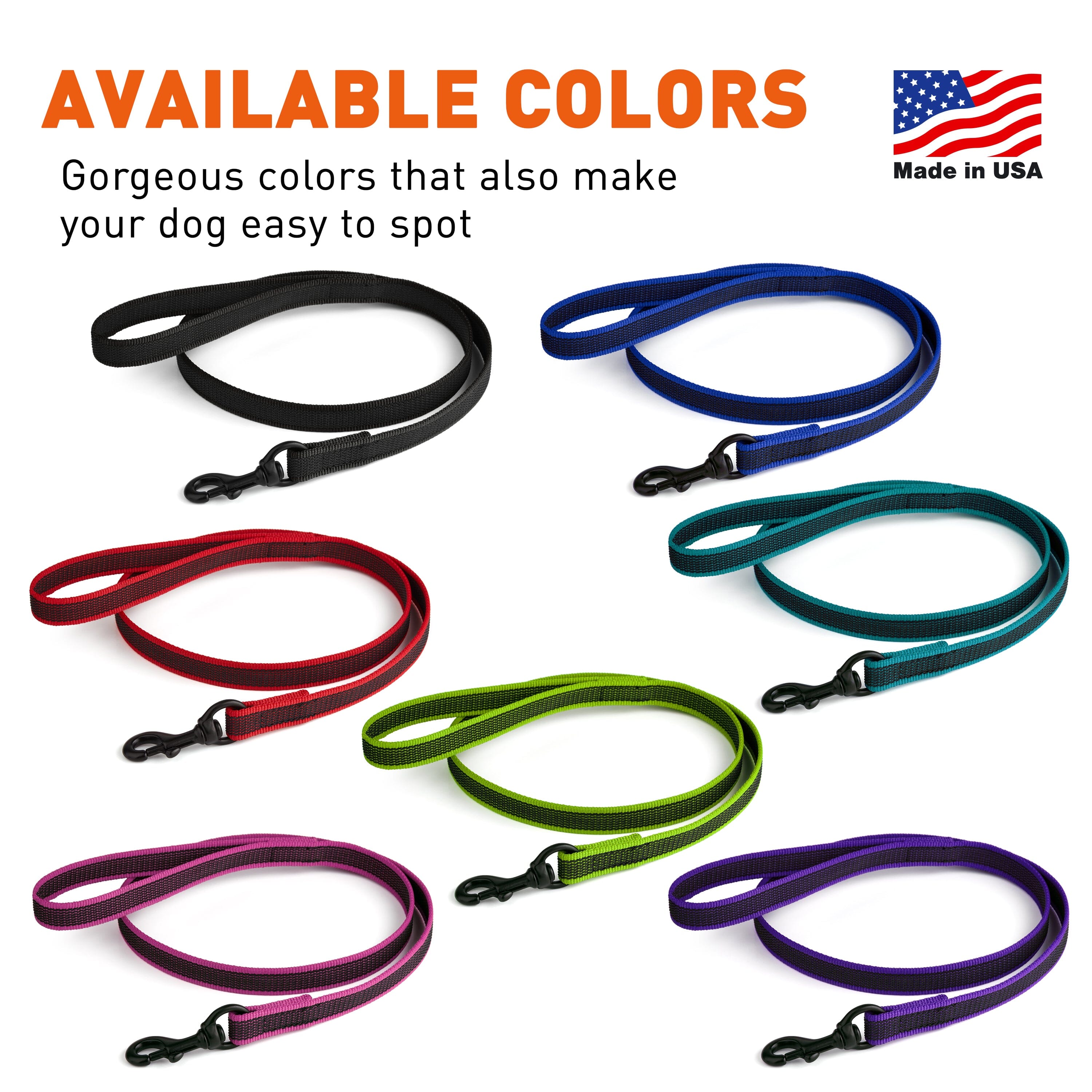 Rubber Infused Nylon Dog Leash by Dogline