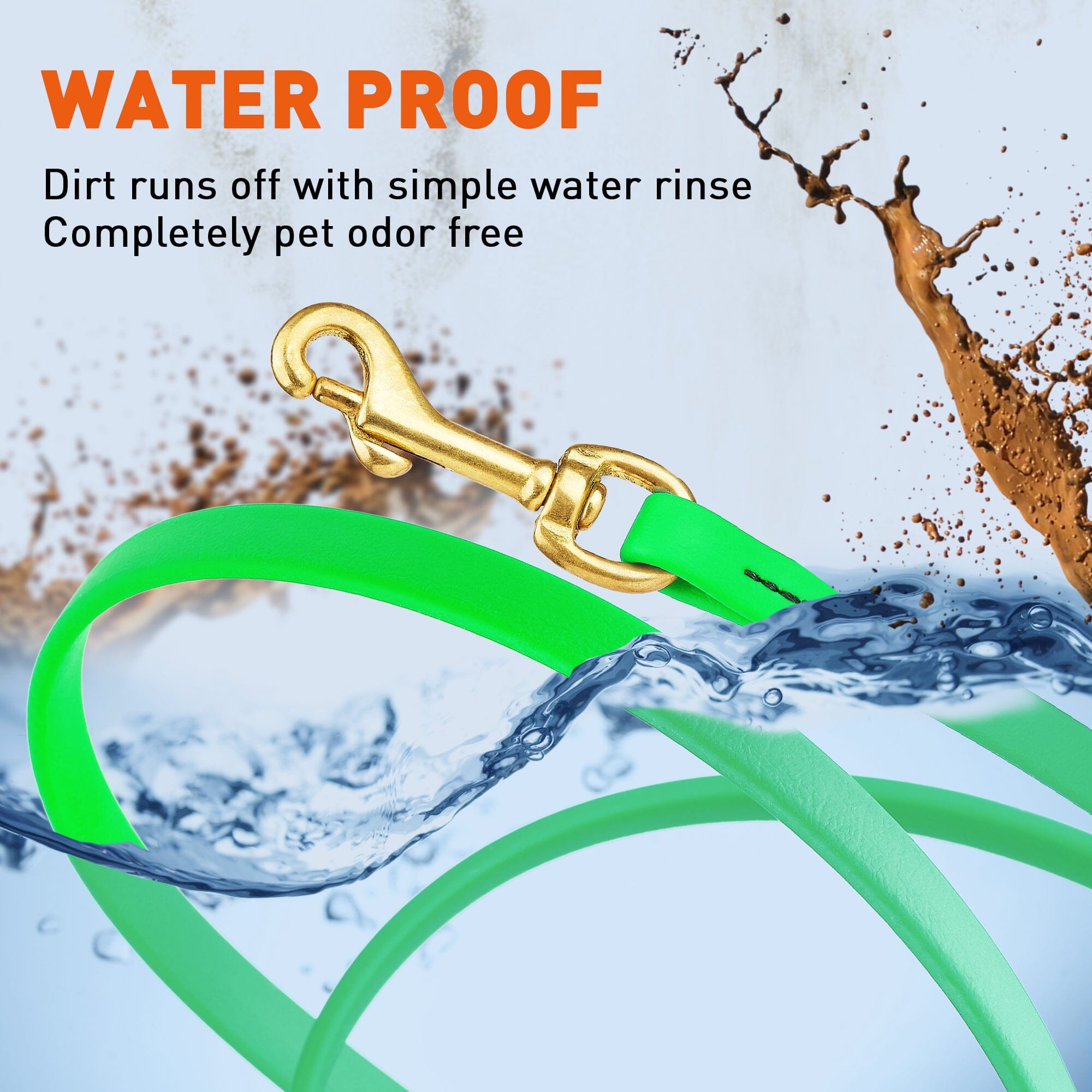 Viper Biothane Long Line 20 ft Lead with Brass Hardware by Dogline