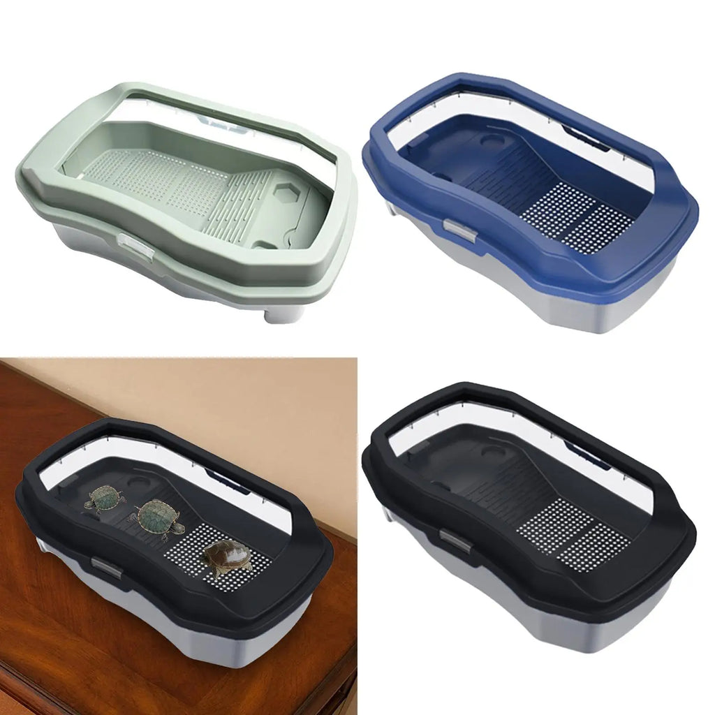 Turtle Aquarium Box with Platform Easy to Clean by Love My Pet