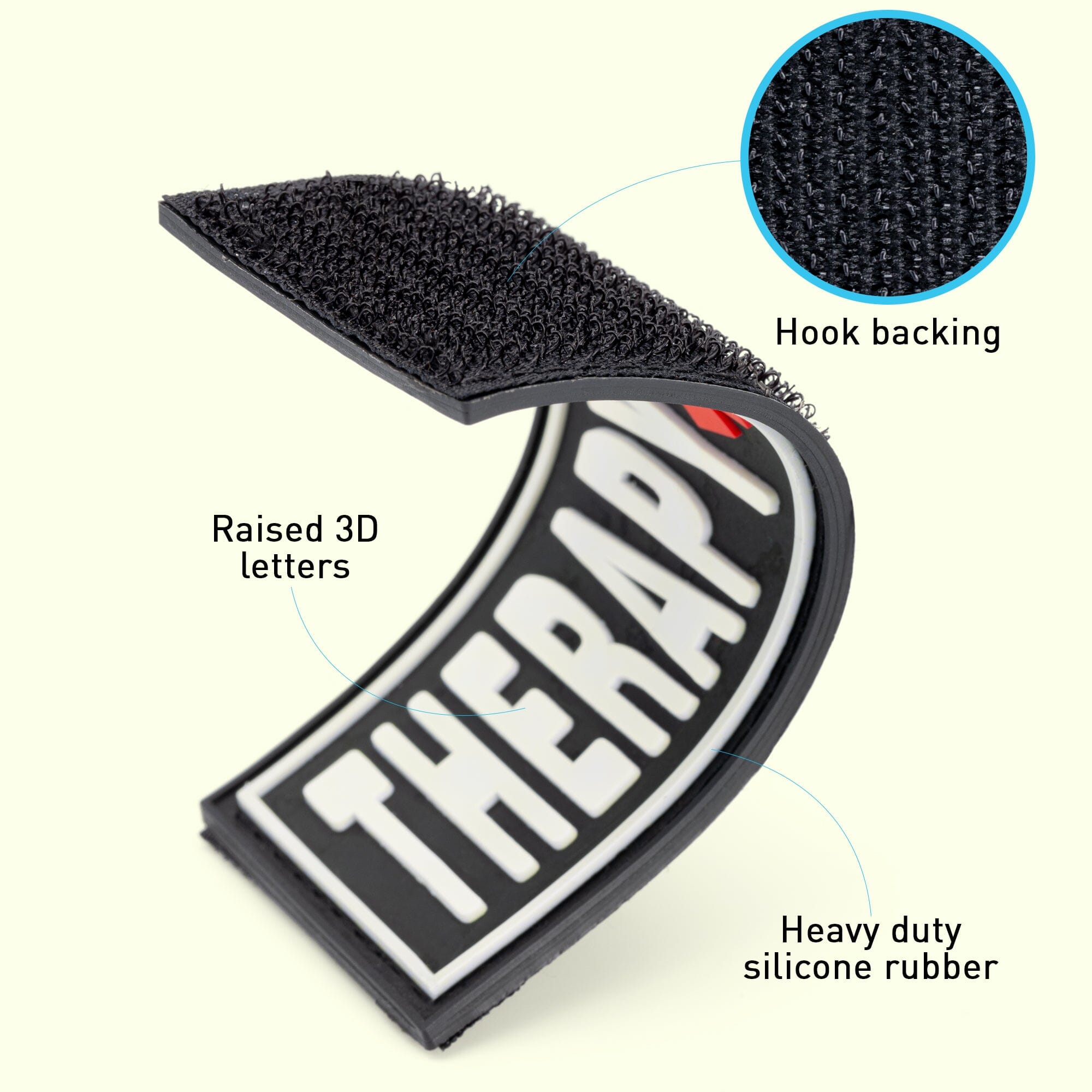 Dogline 3D Rubber Removable Patches for Dog Harness and Vest by Dogline