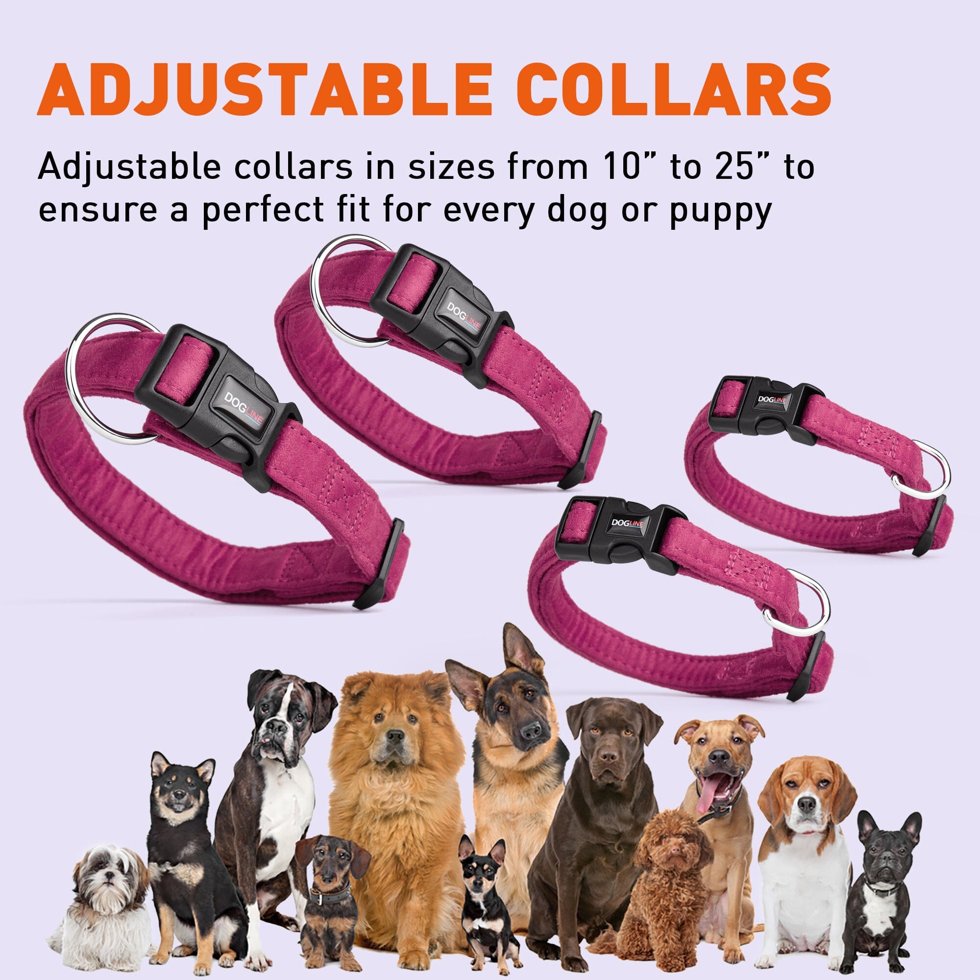 Comfort Microfiber Flat Dog Collar by Dogline