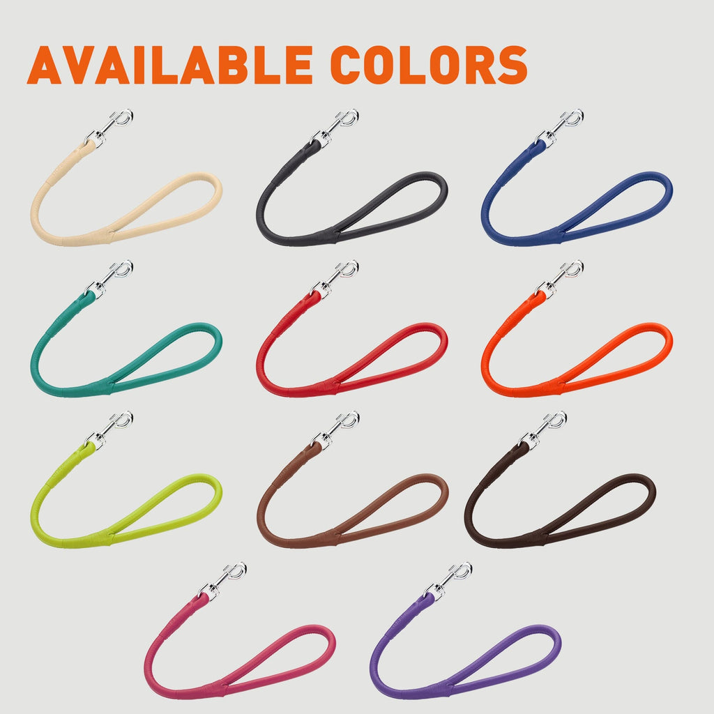 Soft Leather Round Traffic Lead by Dogline