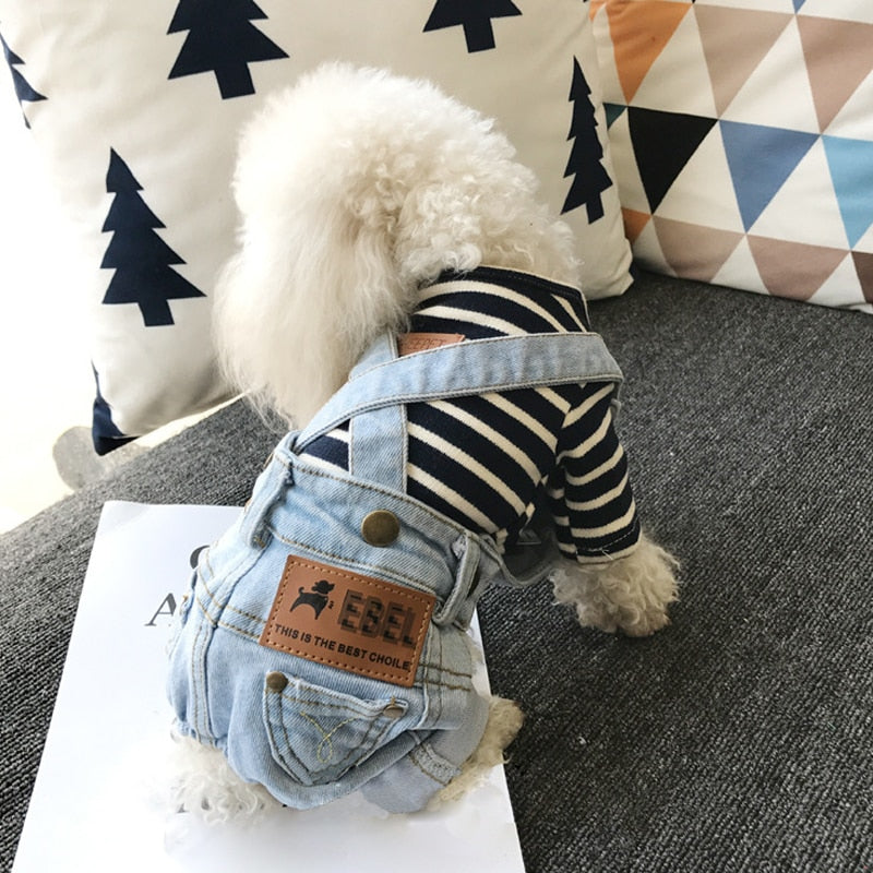 Denim Jumpsuit for Small Pets by Furr Baby Gifts