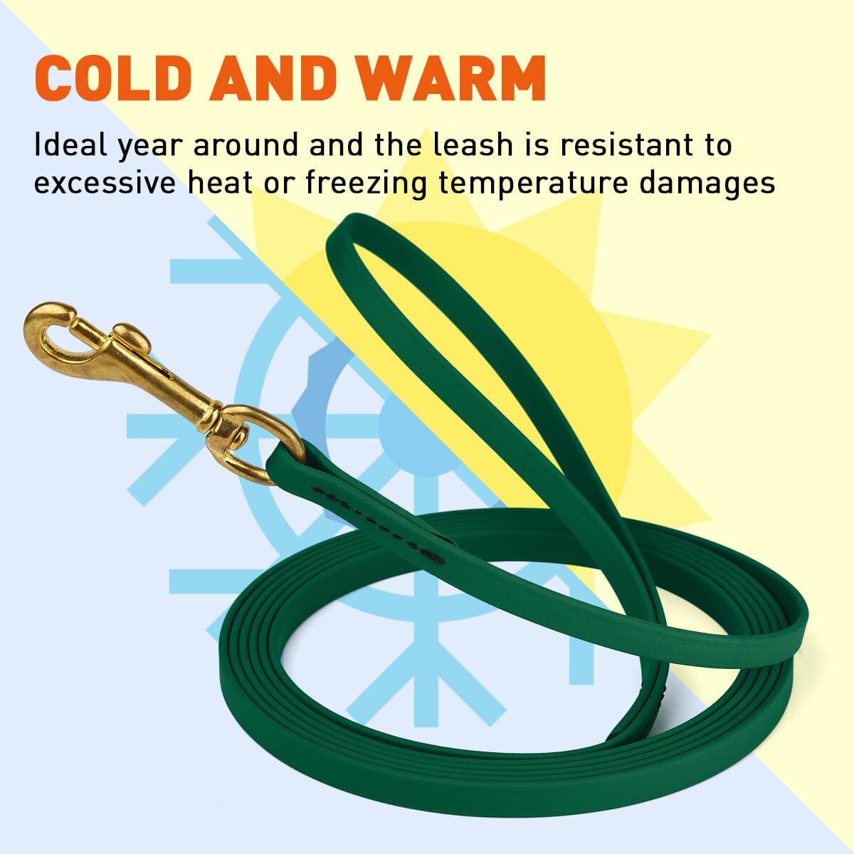 Viper Biothane Long Line 10 ft Lead with Brass Hardware by Dogline