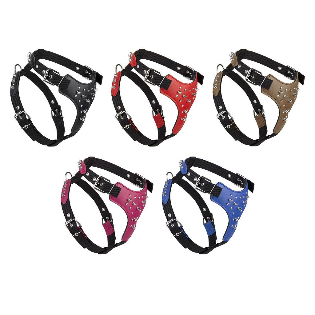 Leather + Nylon Spiked Dog Harness by Dogline