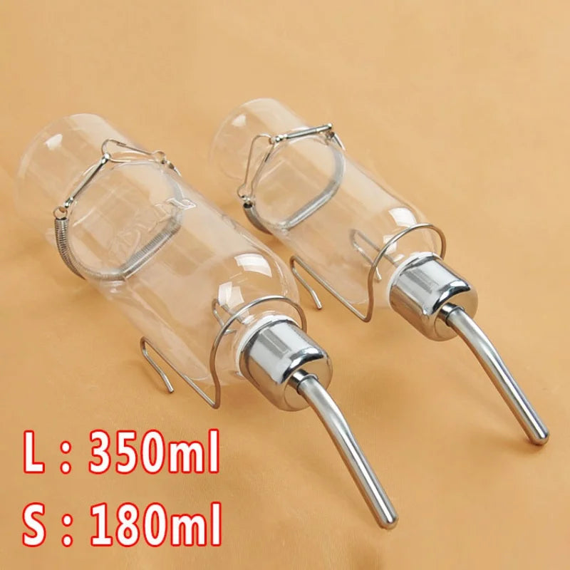 Transparent Hanging Pet Self Water Feeding Bottle by Love My Pet