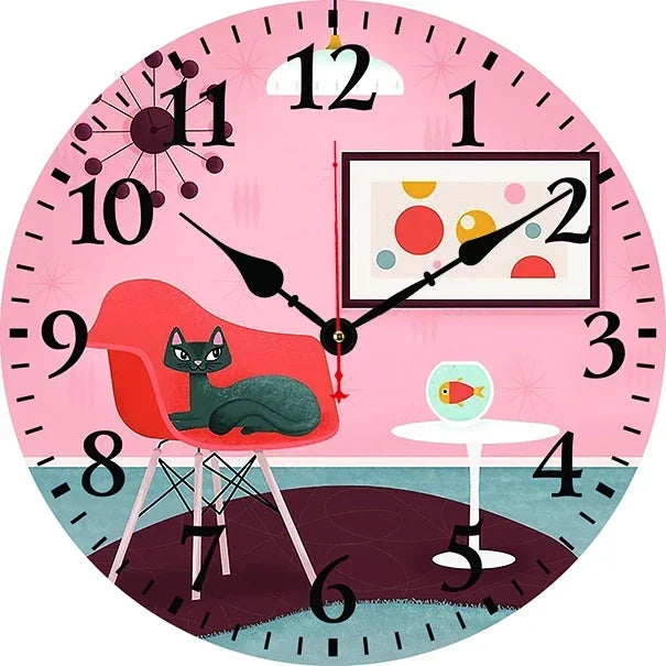 Pet Cat Wall Clock Multiple Designs