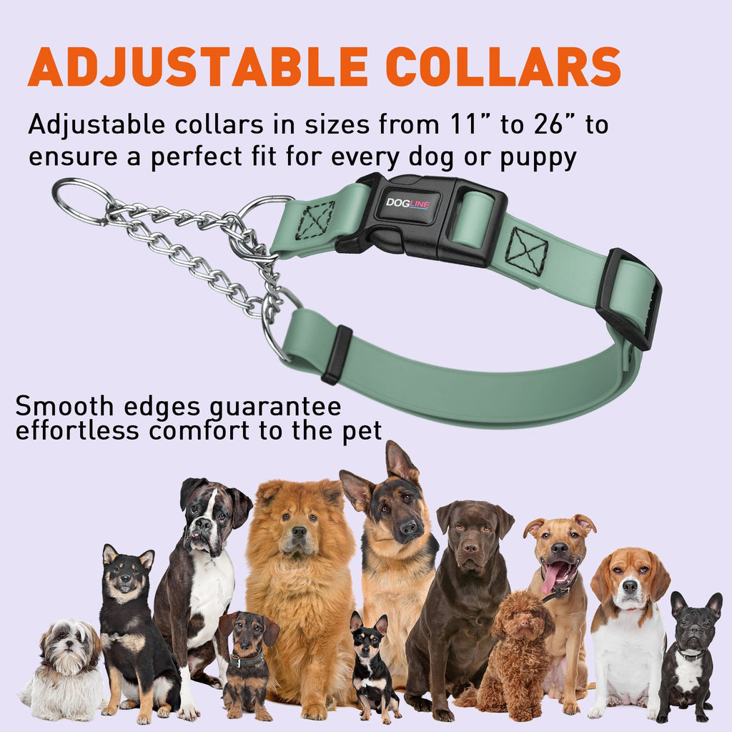 Biothane Adjustable Martingale Collar with Quick Release Buckle by Dogline