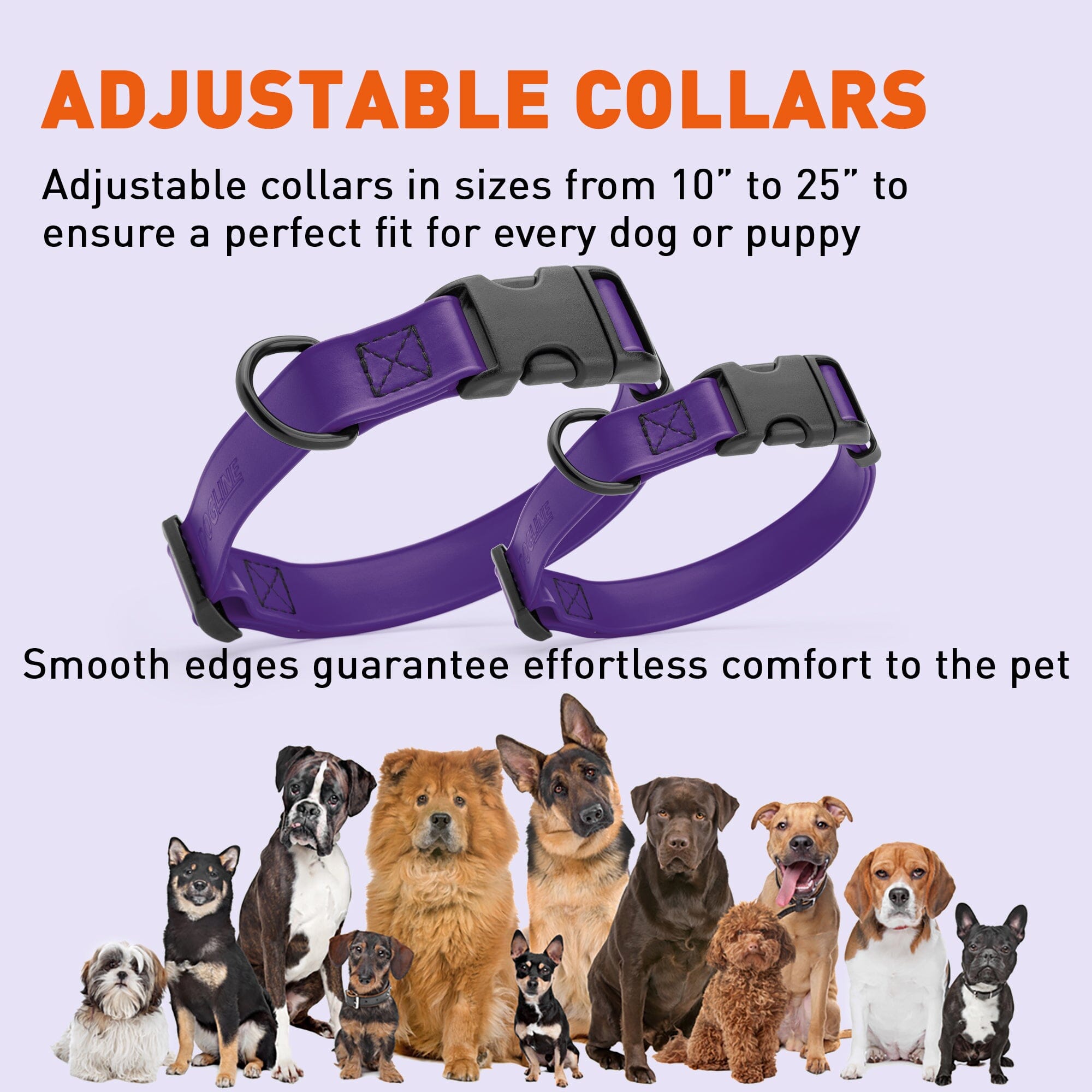 Dogline Biothane Waterproof Dog Collar with Quick Release Buckle by Dogline