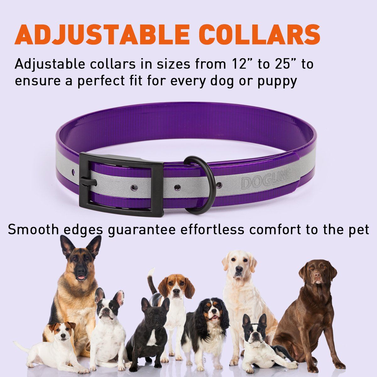 Biothane Translucent Reflective Dog Collar by Dogline