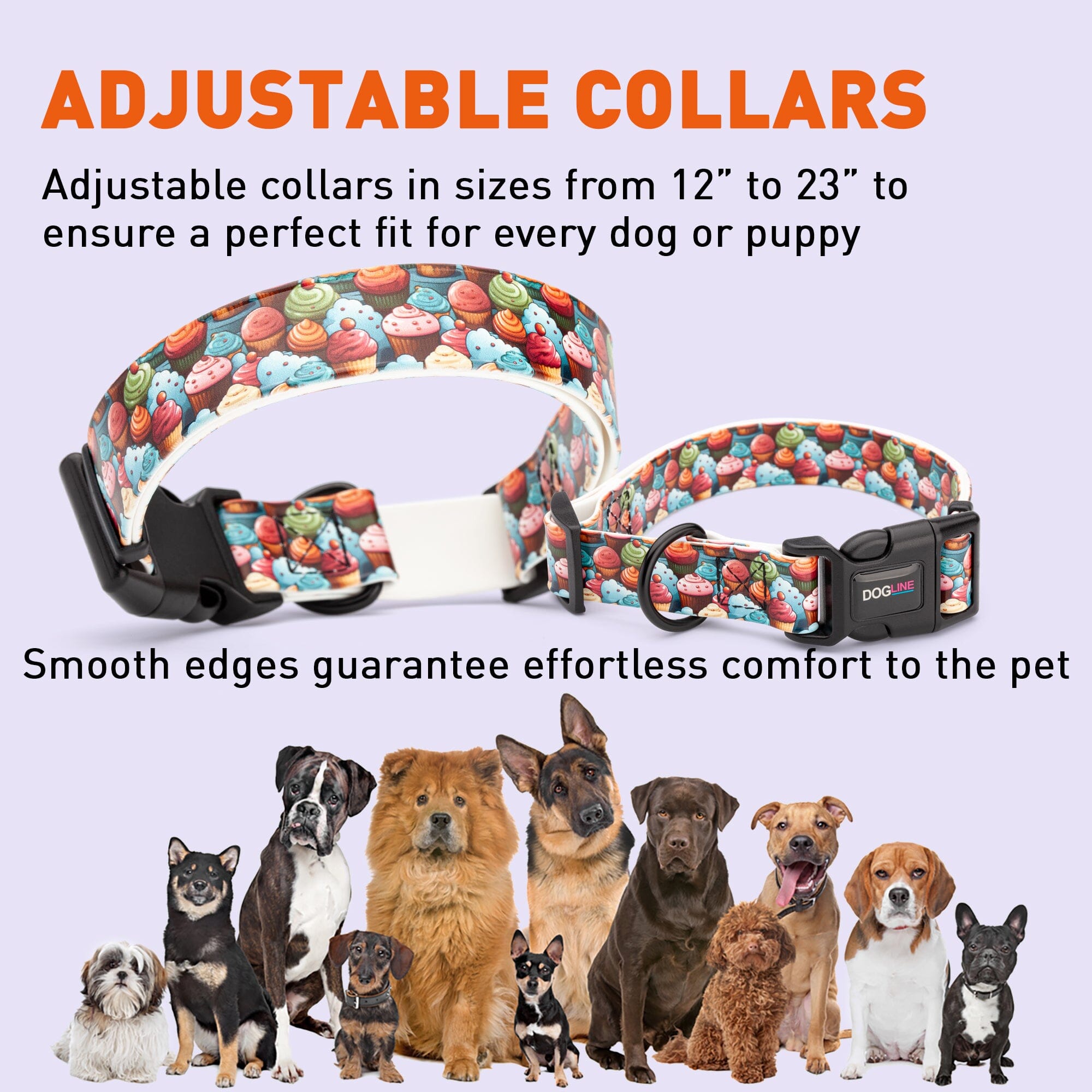 Dogline Biothane Full Color Design Printed Dog Collar with Quick Release Buckle by Dogline