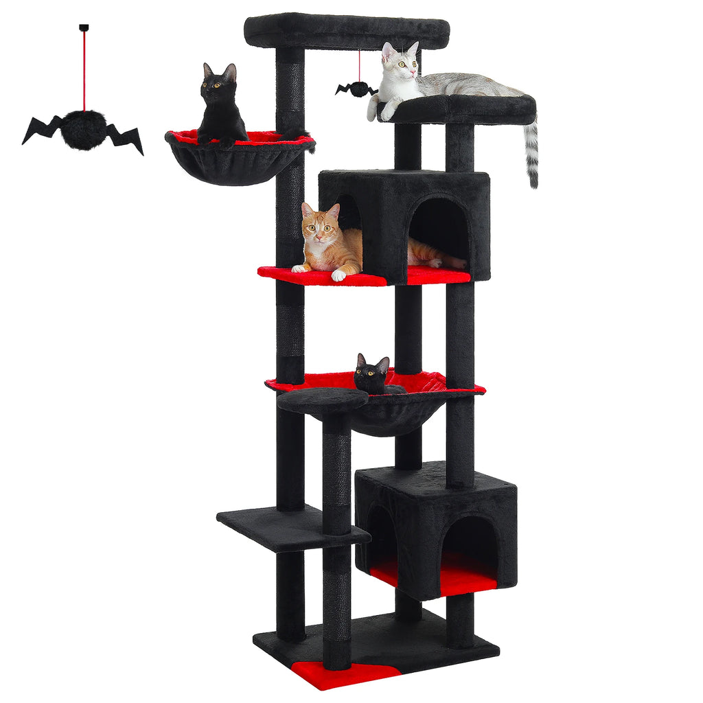 Tall Cat Tree, Multi-Level Tower with Super Large Hammock by Love My Pet