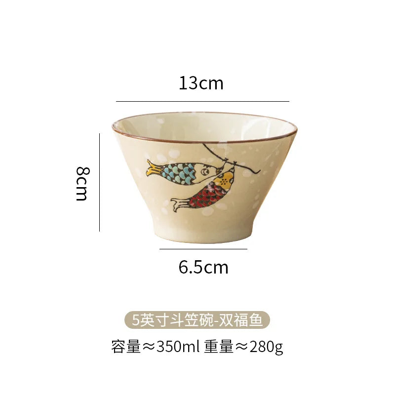 Cartoon Cat Ceramic Bowl hand-painted by Love My Pet