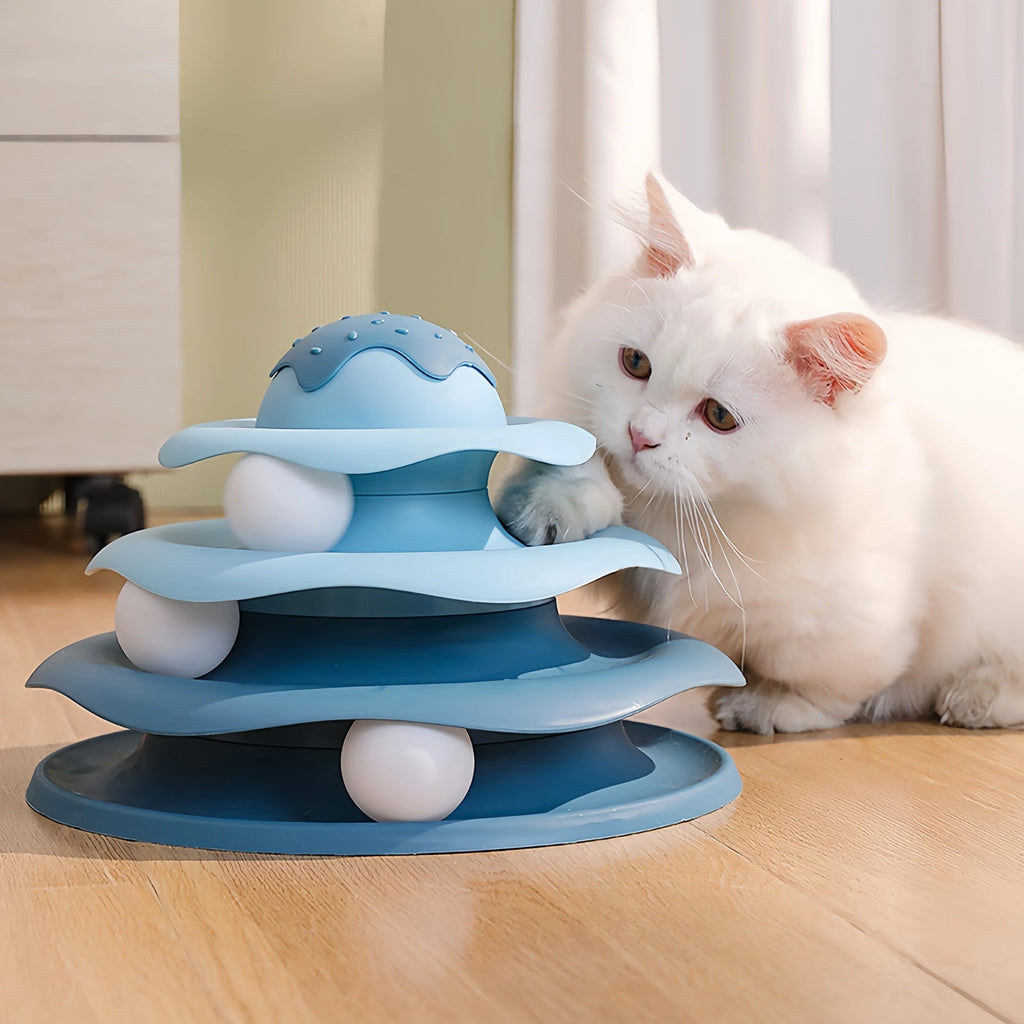 Cat Toy Tower Turntable Roller Balls 4 Levels by Love My Pet
