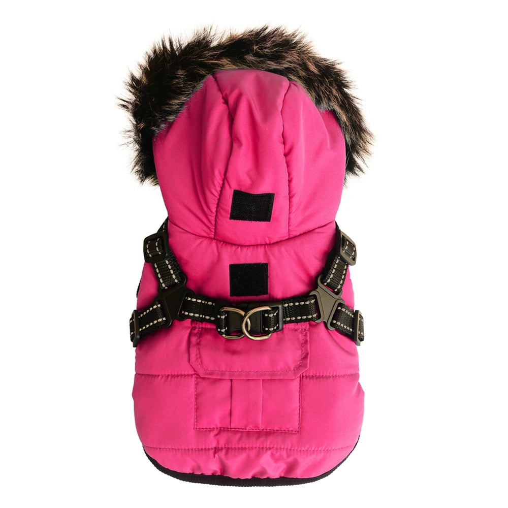 Waterproof Winter Pet Dog Clothes With Harness and Reflective strip by Love My Pet