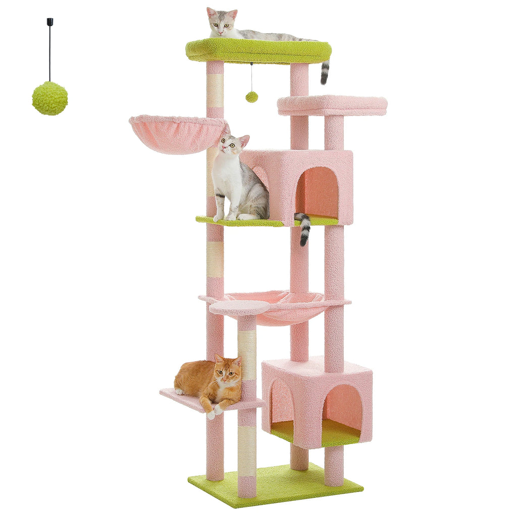 Tall Cat Tree, Multi-Level Tower with Super Large Hammock by Love My Pet