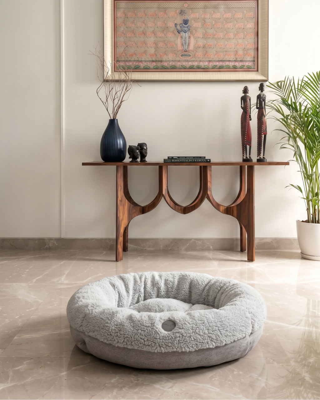 Chester & Lee | Furry Gray Donut Dog Bed by Chester & Lee