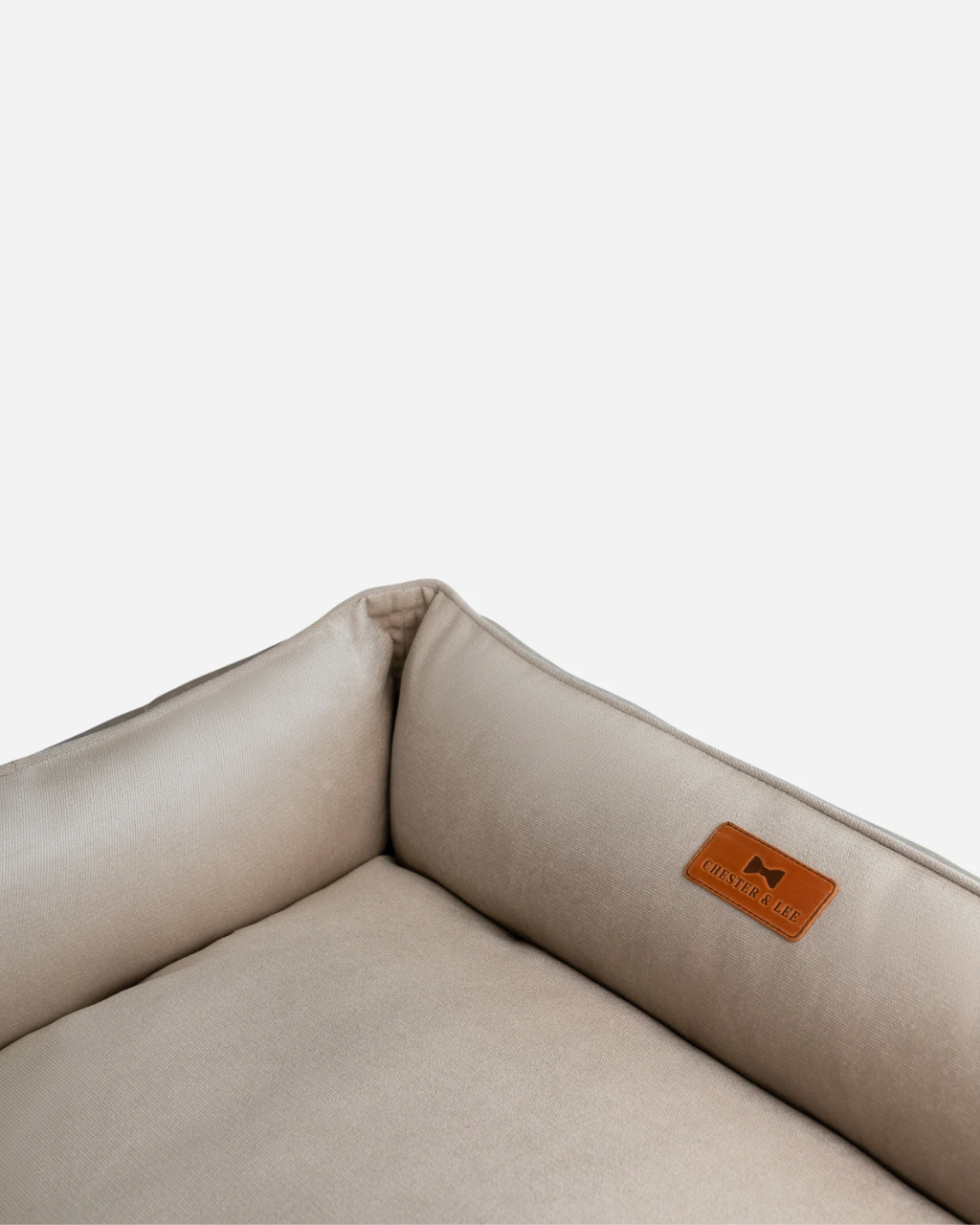 Chester & Lee | Classic Velvet Sleeper Dog Bed Beige by Chester & Lee