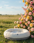 Chester & Lee | Furry Beige Donut Dog Bed by Chester & Lee