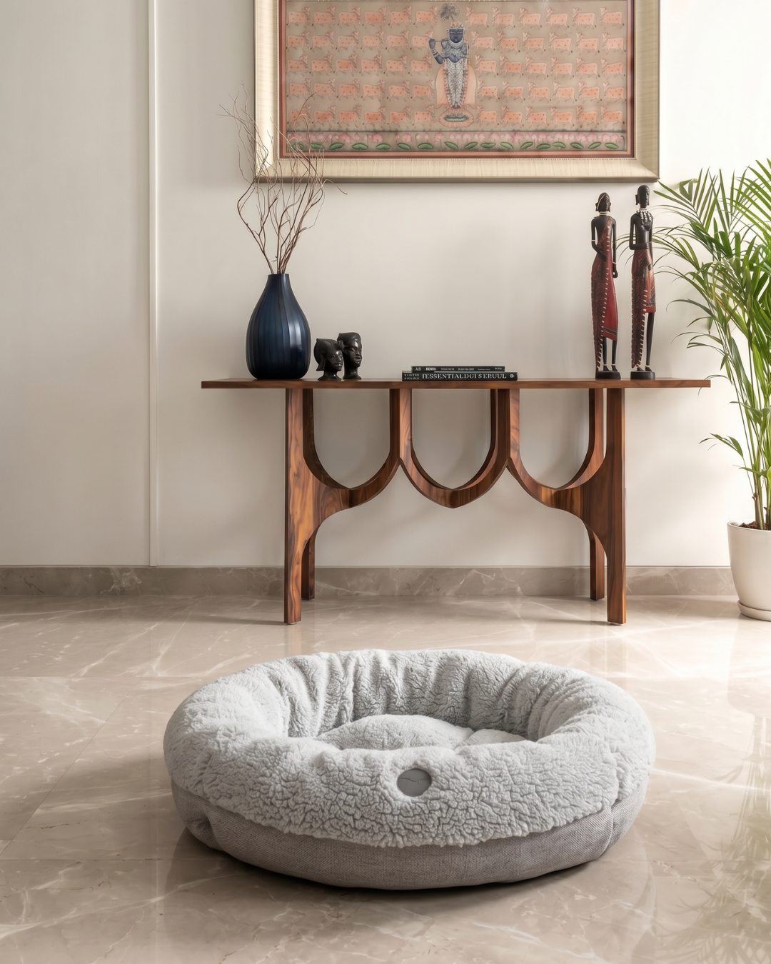 Chester & Lee | Furry Gray Donut Dog Bed by Chester & Lee