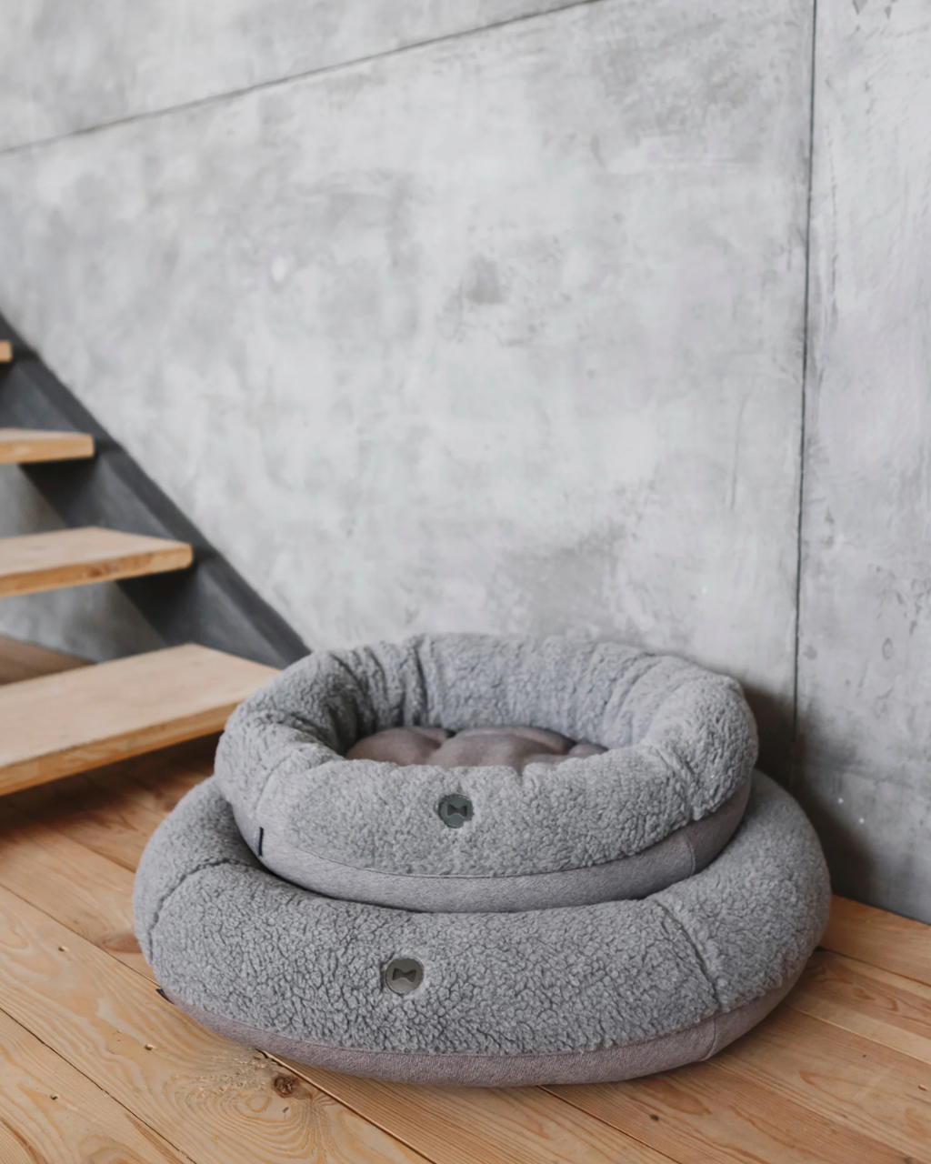 Chester & Lee | Furry Gray Donut Dog Bed by Chester & Lee