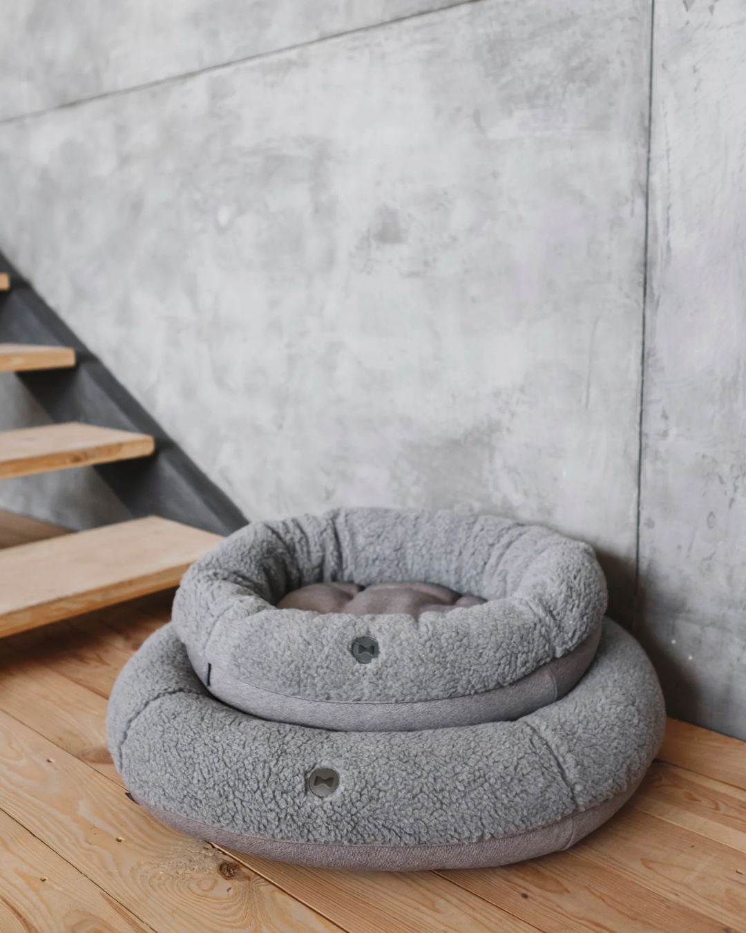 Chester & Lee | Furry Gray Donut Dog Bed by Chester & Lee
