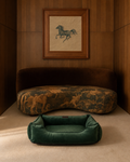 Chester & Lee | Classic Velvet Sleeper Dog Bed Green by Chester & Lee