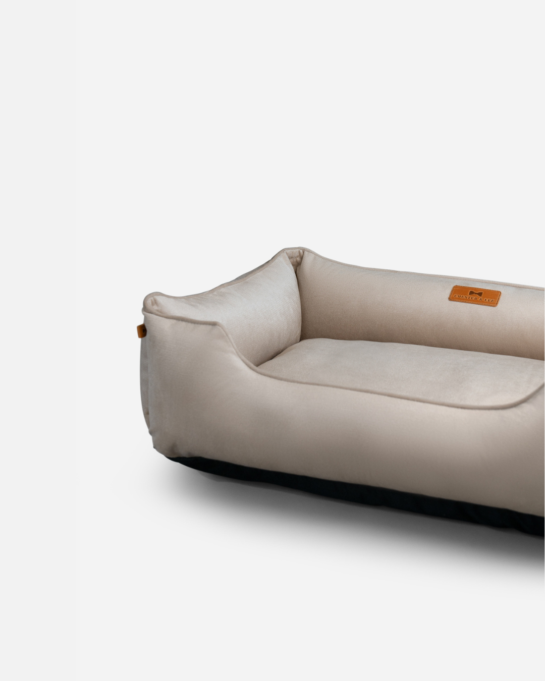 Chester & Lee | Classic Velvet Sleeper Dog Bed Beige by Chester & Lee