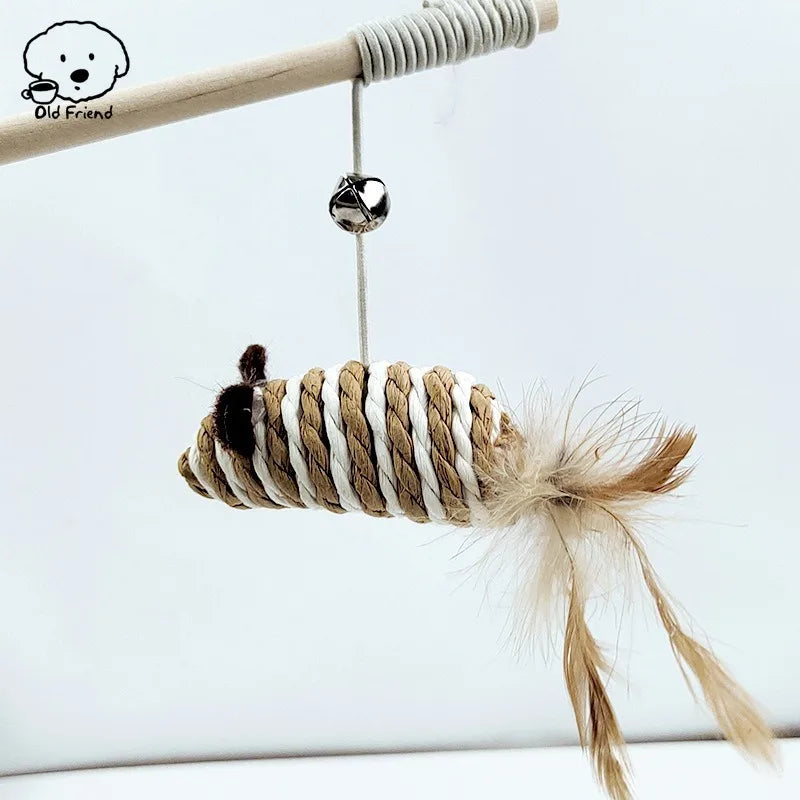 Wooden Handmade Cat Feather Toy by Love My Pet