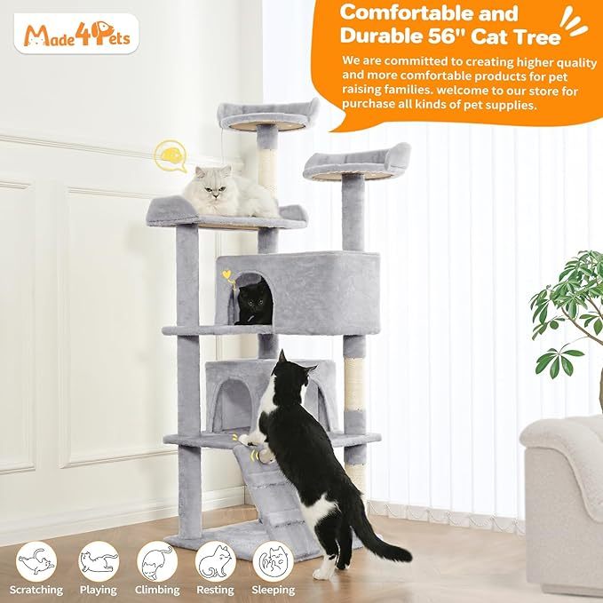 Cat Tree With 2 Apartments Cat Activity Center by VetsPetStore