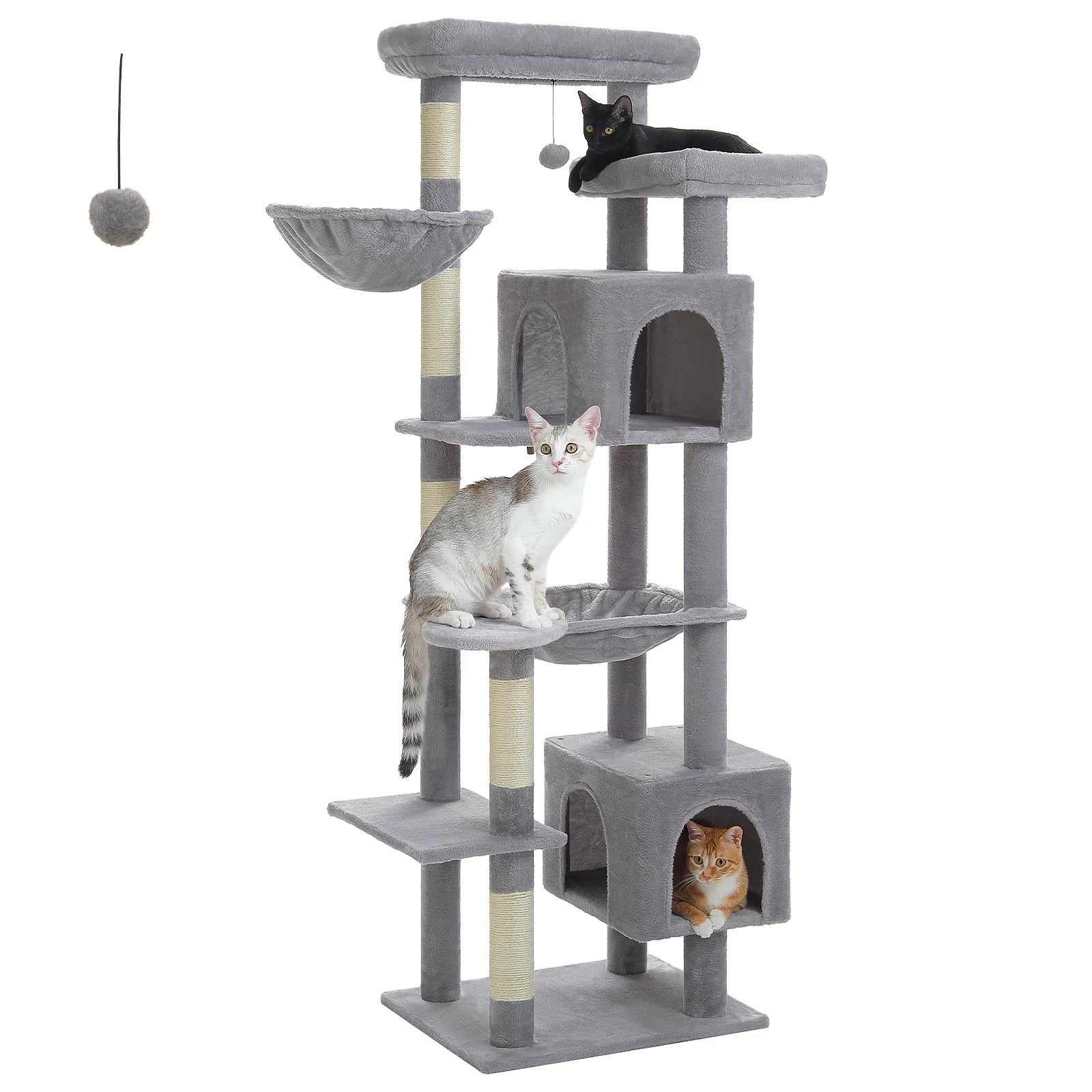 Tall Cat Tree, Multi-Level Tower with Super Large Hammock by Love My Pet