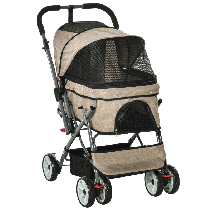 Pet Foldable Travel Carriage Stroller with Reversible Handle by Furr Baby Gifts