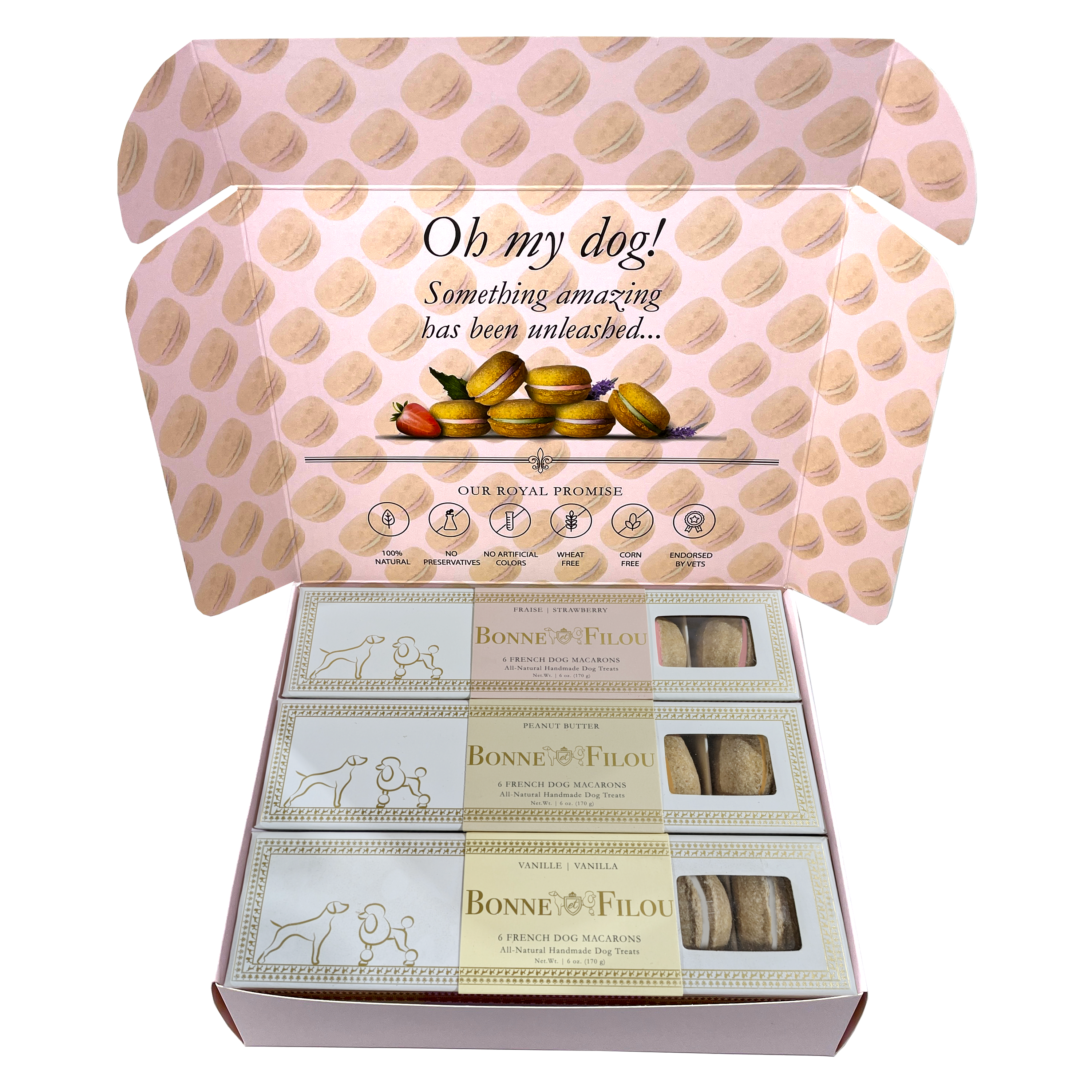 Dog Macaron Combo Gift Box (18 French Dog Macarons)