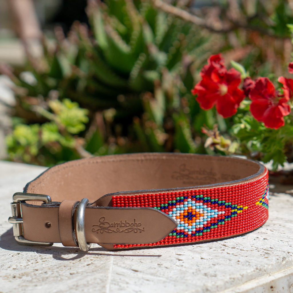 Red Vogue Sambboho dog collar by Sambboho