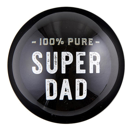 100% Pure Super Dad Glass Dome Paperweight | In a Gift Box by The Bullish Store