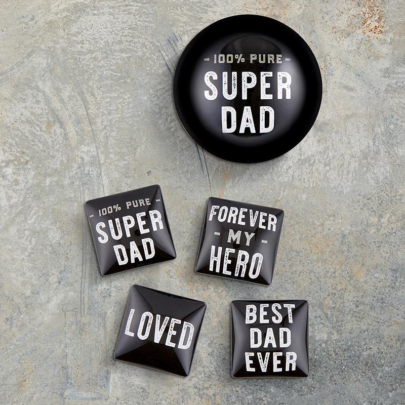 100% Pure Super Dad Glass Dome Paperweight | In a Gift Box by The Bullish Store