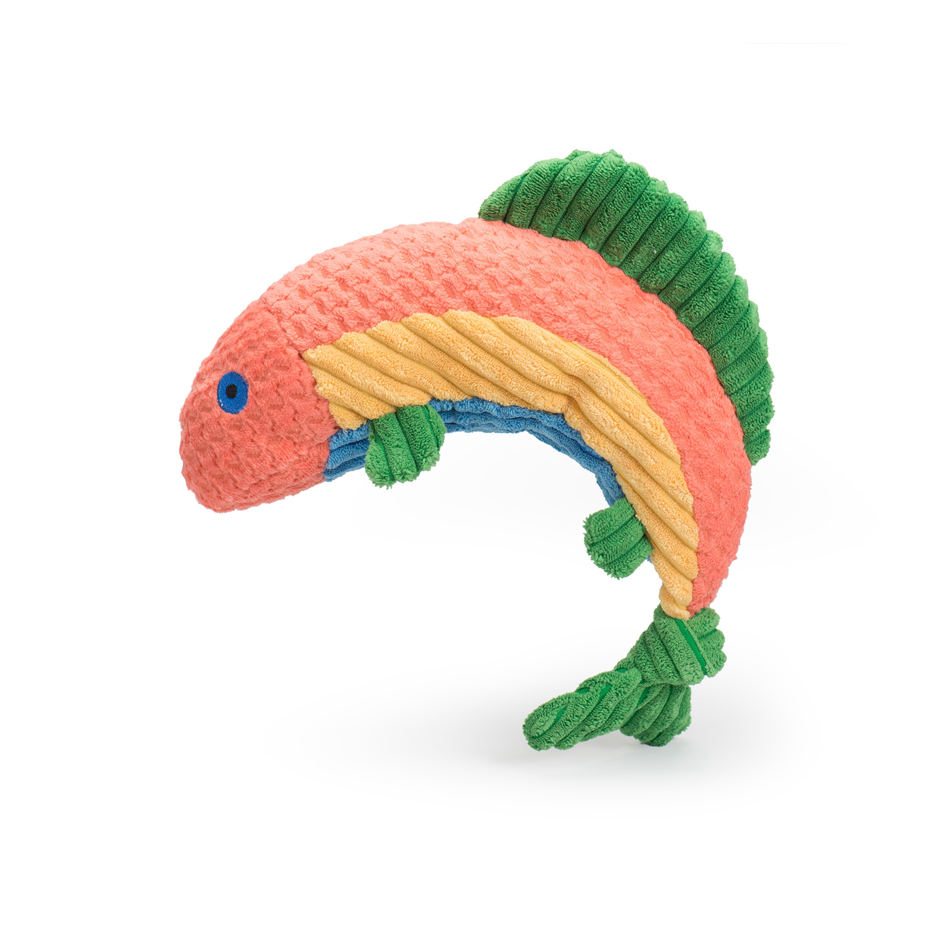 Rauccous Rainbow Trout Knottie® Plush Dog Toy by HuggleHounds