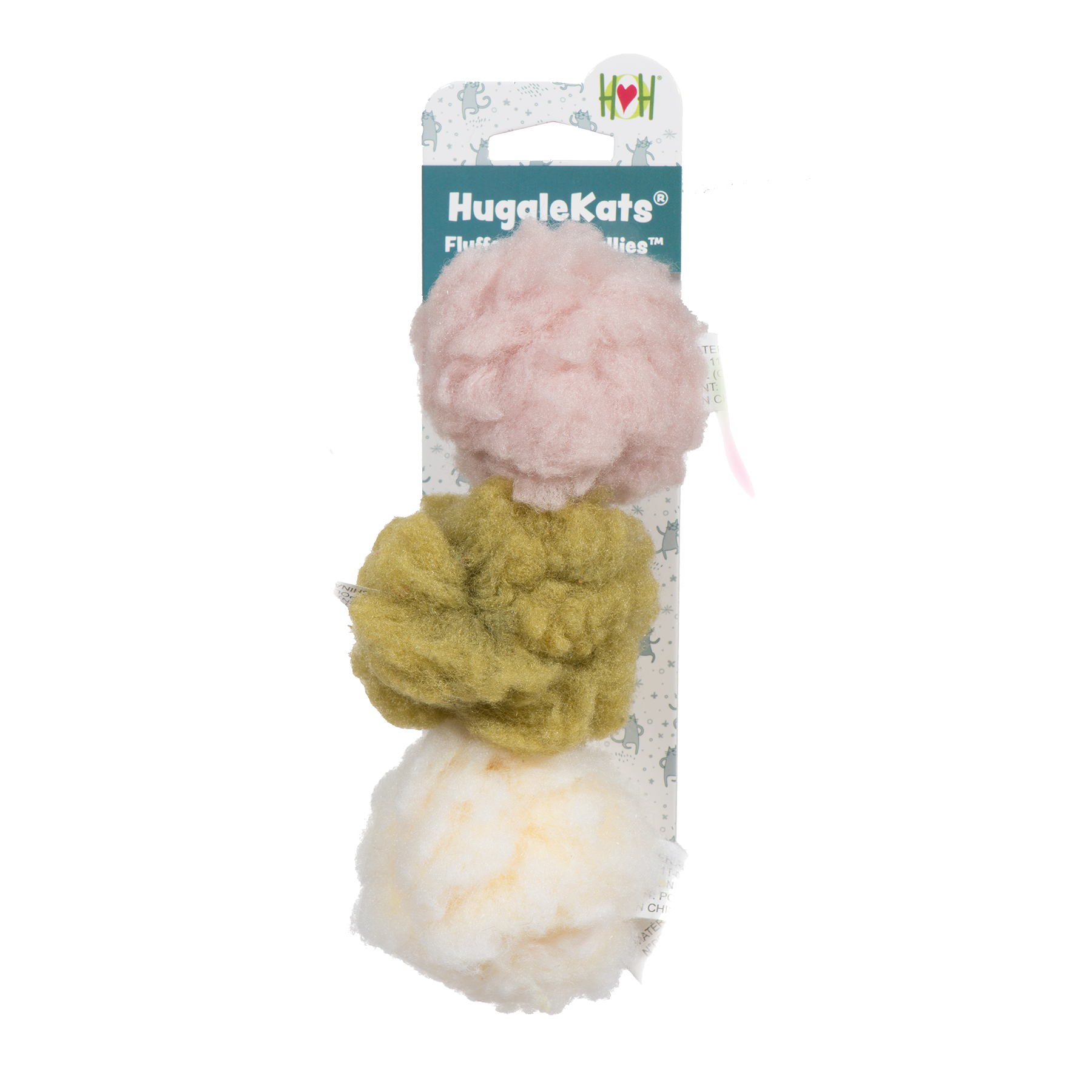 HuggleKats® FlufferFleece™ Ballies Plush Cat Toys, 3 Pack by HuggleHounds