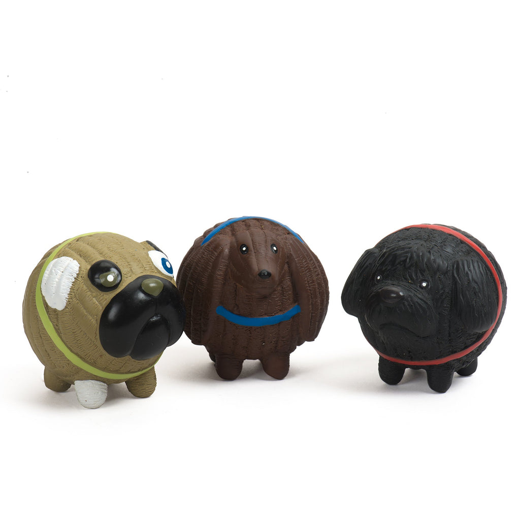 Assorted Ruff-Tex® HuggleMutt™ Latex Balls Dog Toys, 3 Pack, Small by HuggleHounds