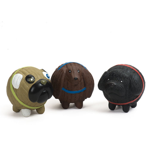 Assorted Ruff-Tex® HuggleMutt™ Latex Balls Dog Toys, 3 Pack, Small by HuggleHounds