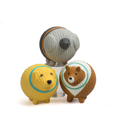 Assorted Ruff-Tex® HuggleMutt™ Latex Balls Dog Toys, 3 Pack, Large by HuggleHounds
