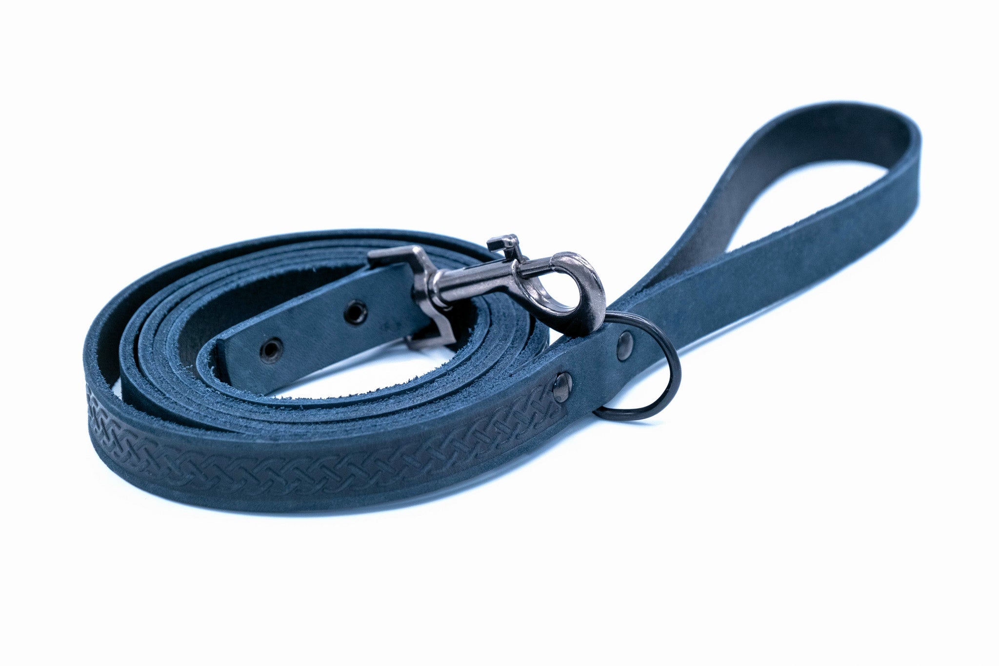 Celtic Sport Blue Jeans Leather Dog Leash by Euro-Dog Collars and Leads