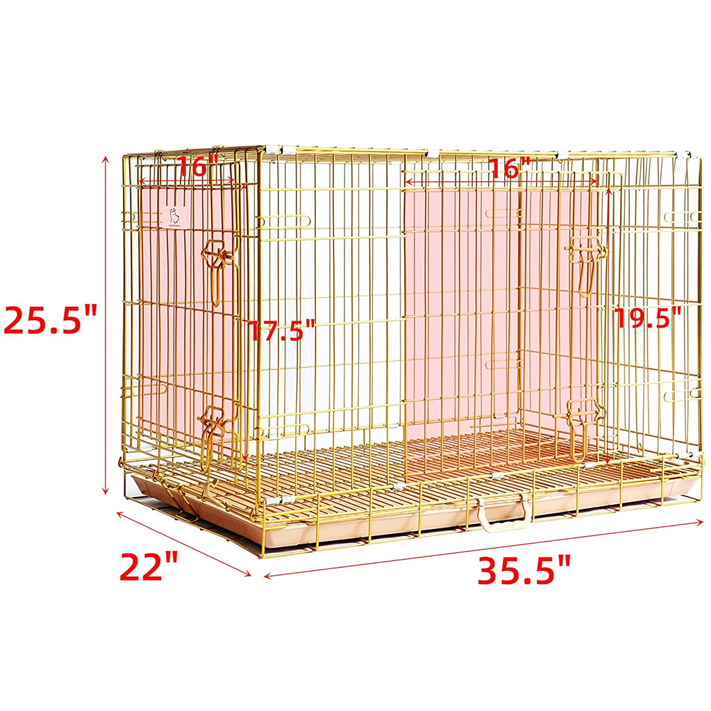 24-42" Collapsible Copper Gold Dog Crate GLD24-42 by Homey Pet Official