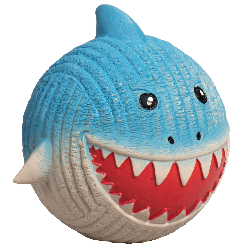 Finn the Shark Ruff-Tex® Latex Ball Dog Toy, Large by HuggleHounds
